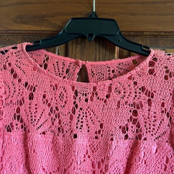 Trina Turk lined cotton mid sleeve salmon colored dress size 4 - Picture 4 of 12